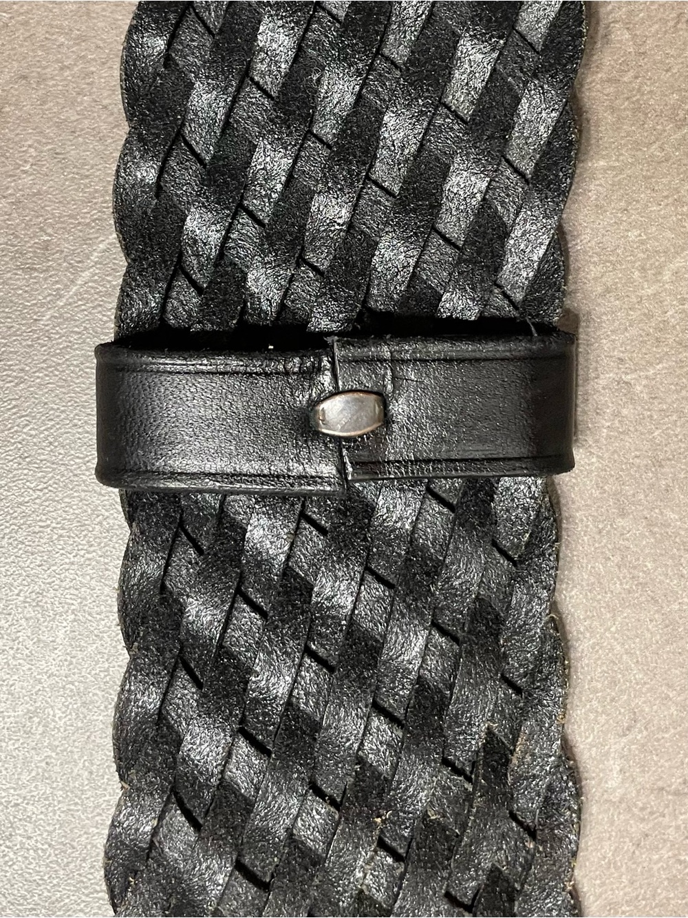 Michael Kors Womens Black Woven Leather Belt XL NWOT - Picture 5 of 11